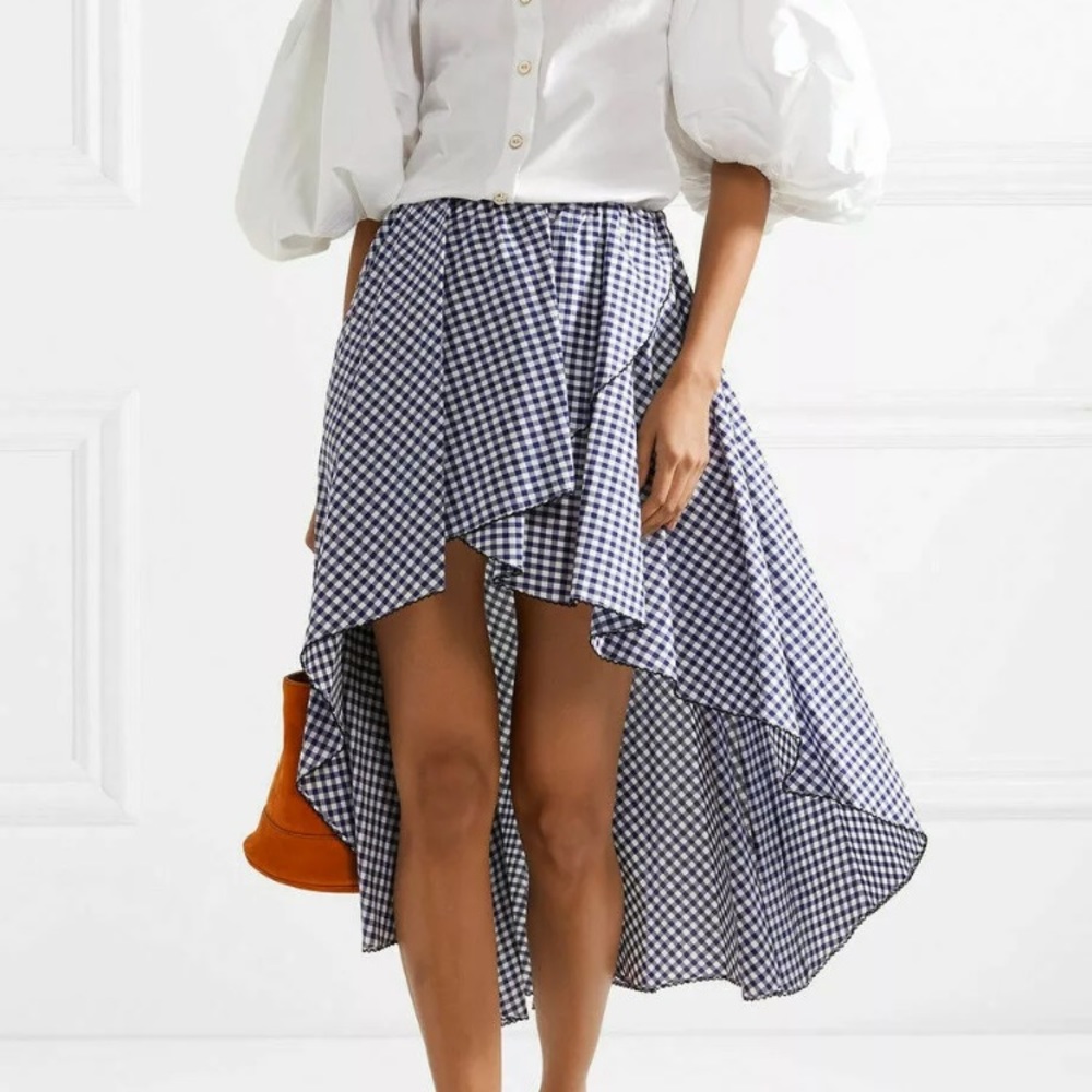 Caroline Contras Ruffled Wrap Asymmetrical Skirt